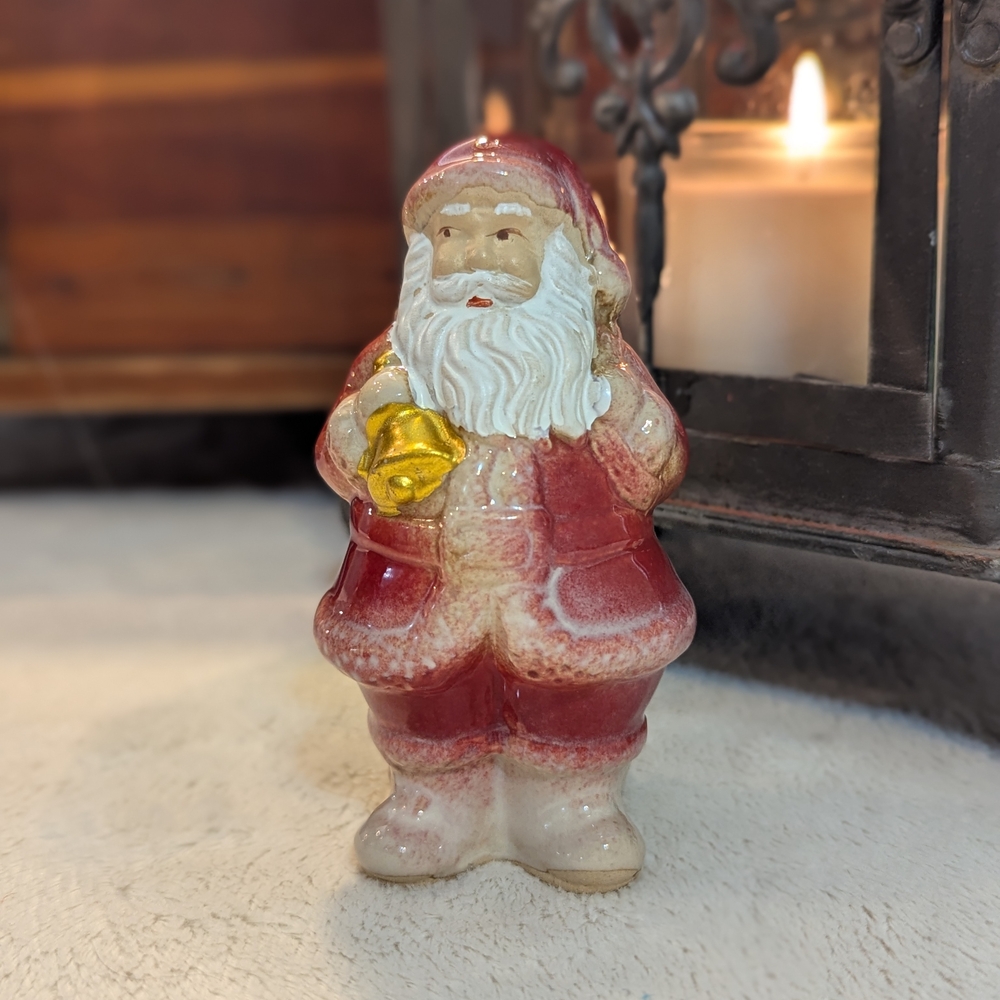 1950s SPAGHETTI Santa Ceramic Holiday Figurine - Vintage (Japan)